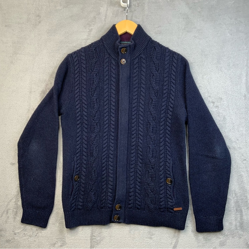 Ted Baker London‎ Men's Navy Cardigan Sweater. Mens Size 3.